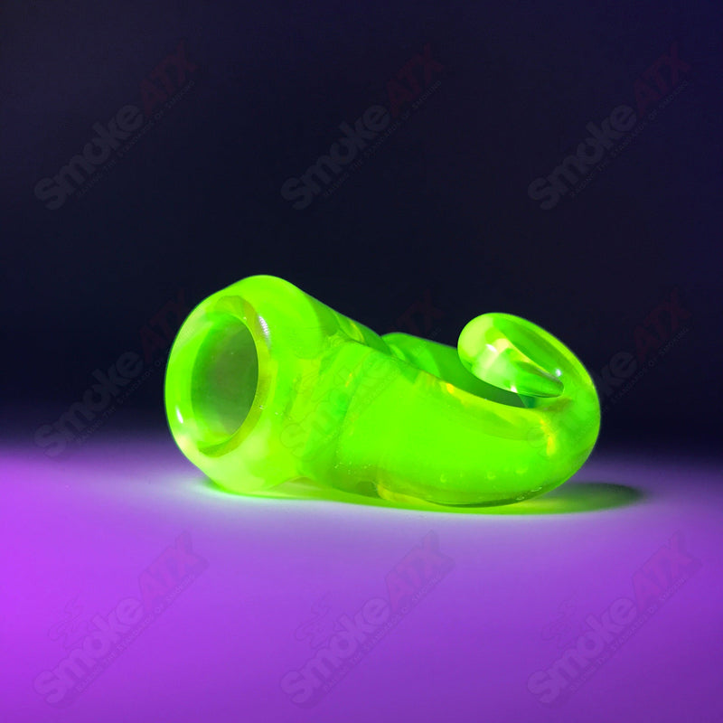 Iced Citrine Black T Glass 18mm Fully Worked Slide UV - Smoke ATX