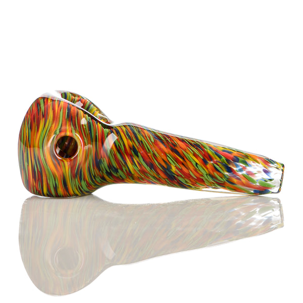 Worked Rainbow Swirl Spoon Signed - JMK Glass - Smoke ATX