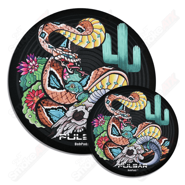 8in Psychedelic Rattlesnake Pulsar Dab Padz - Smoke ATX
