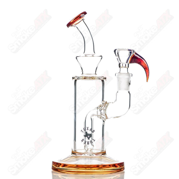 8in 14mm Rig w/ Flower Bowl (Amber Purple) Texas Tubes - Smoke ATX