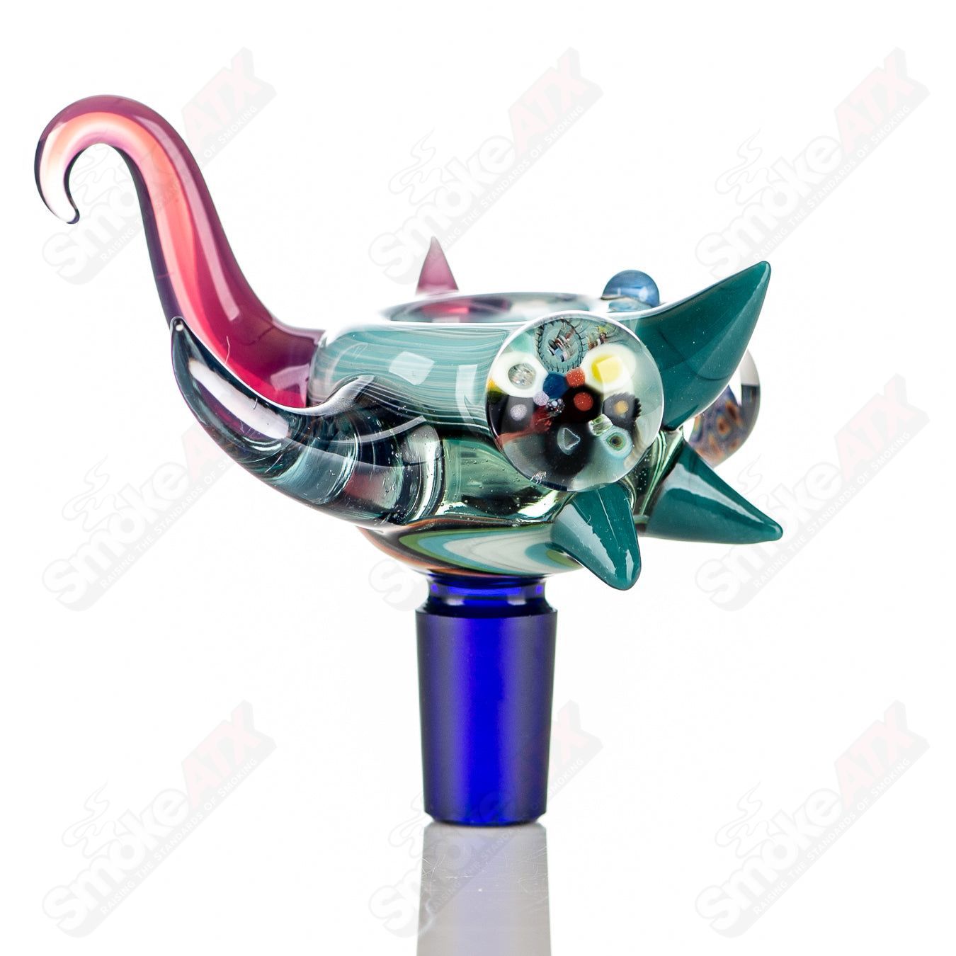 3 14mm Full Color Worked Horn Milli Bowl JMass - Smoke ATX