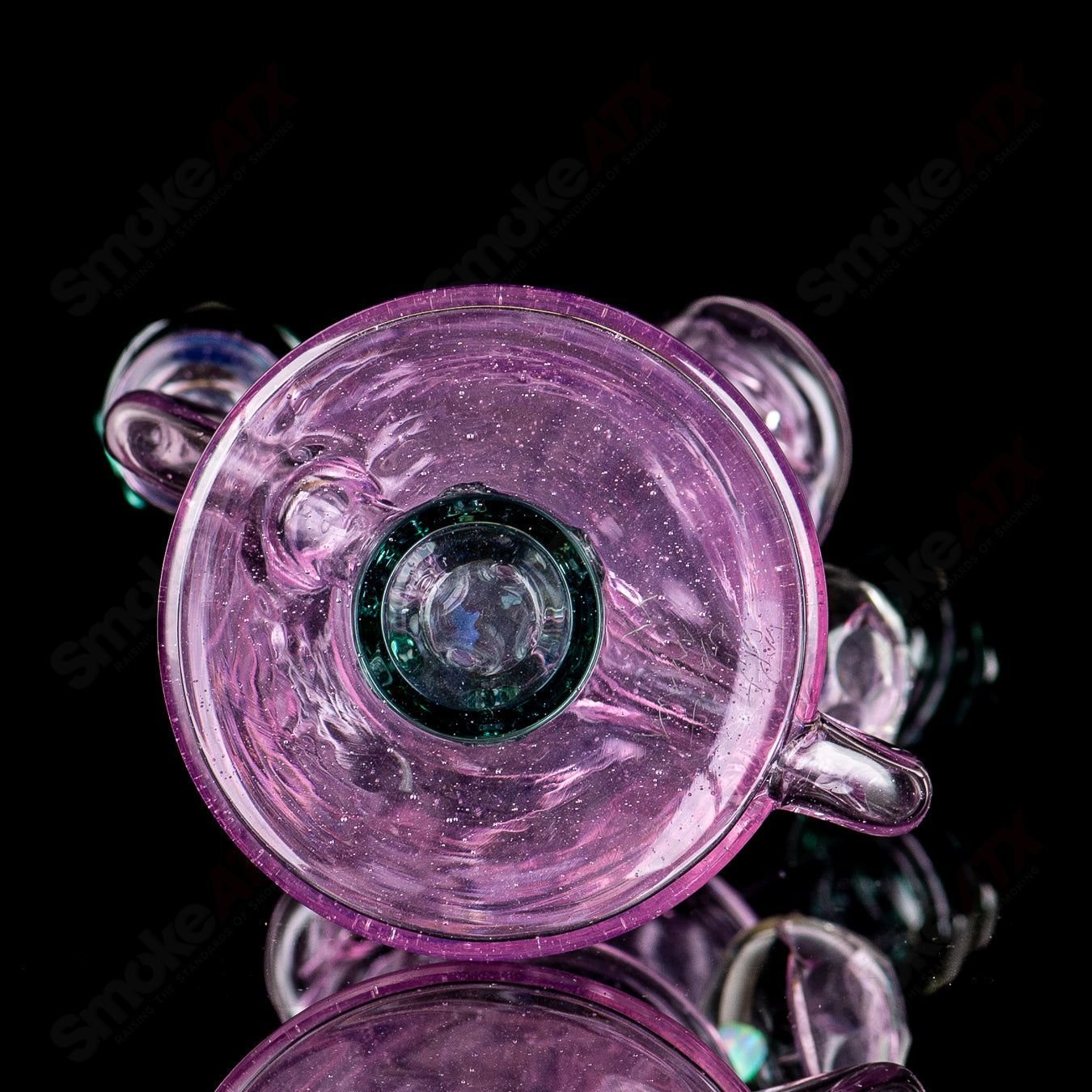 3 Faceted Two & Through Full - Size Recycler w/ Opal by Captn Chronic - Smoke ATX