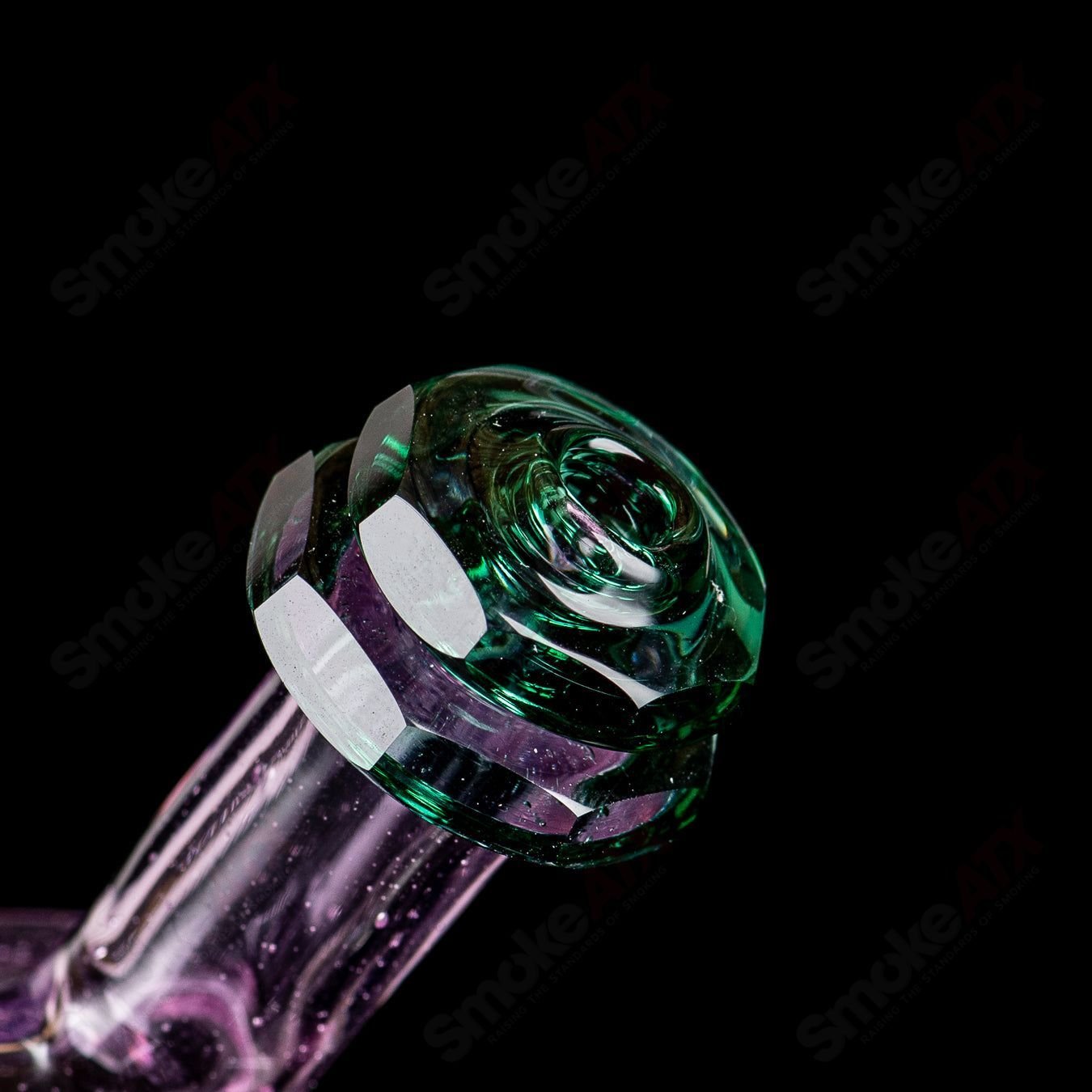 3 Faceted Two & Through Full - Size Recycler w/ Opal by Captn Chronic - Smoke ATX