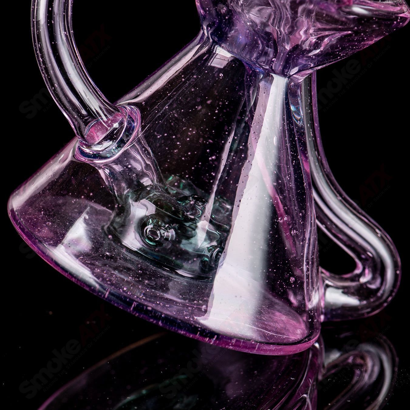 3 Faceted Two & Through Full - Size Recycler w/ Opal by Captn Chronic - Smoke ATX