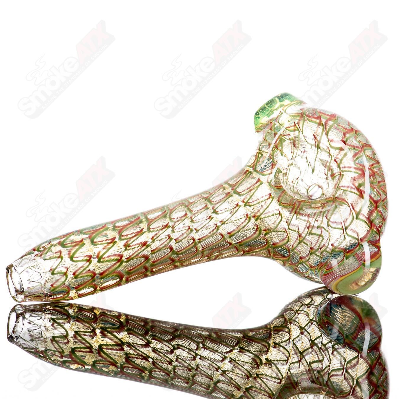3 Lattice Coil Spoon by JMK Glass - Smoke ATX