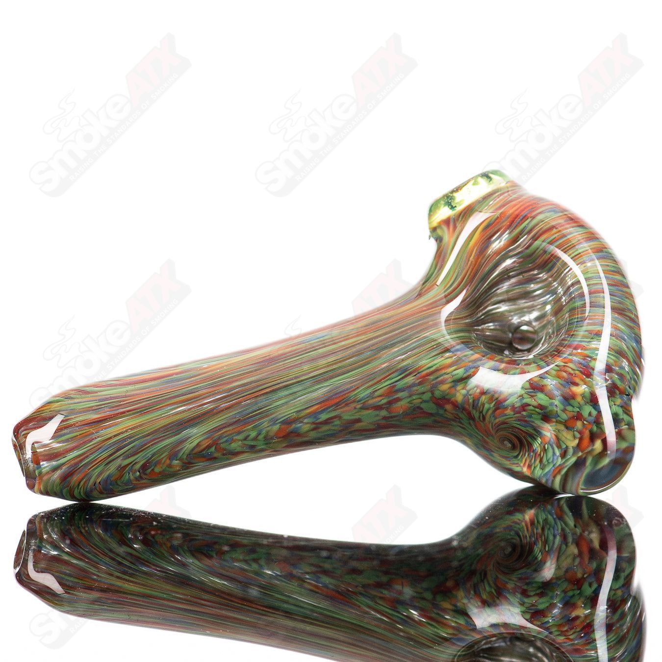 3 Rainbow Grit Reversal Spoon by JMK Glass - Smoke ATX