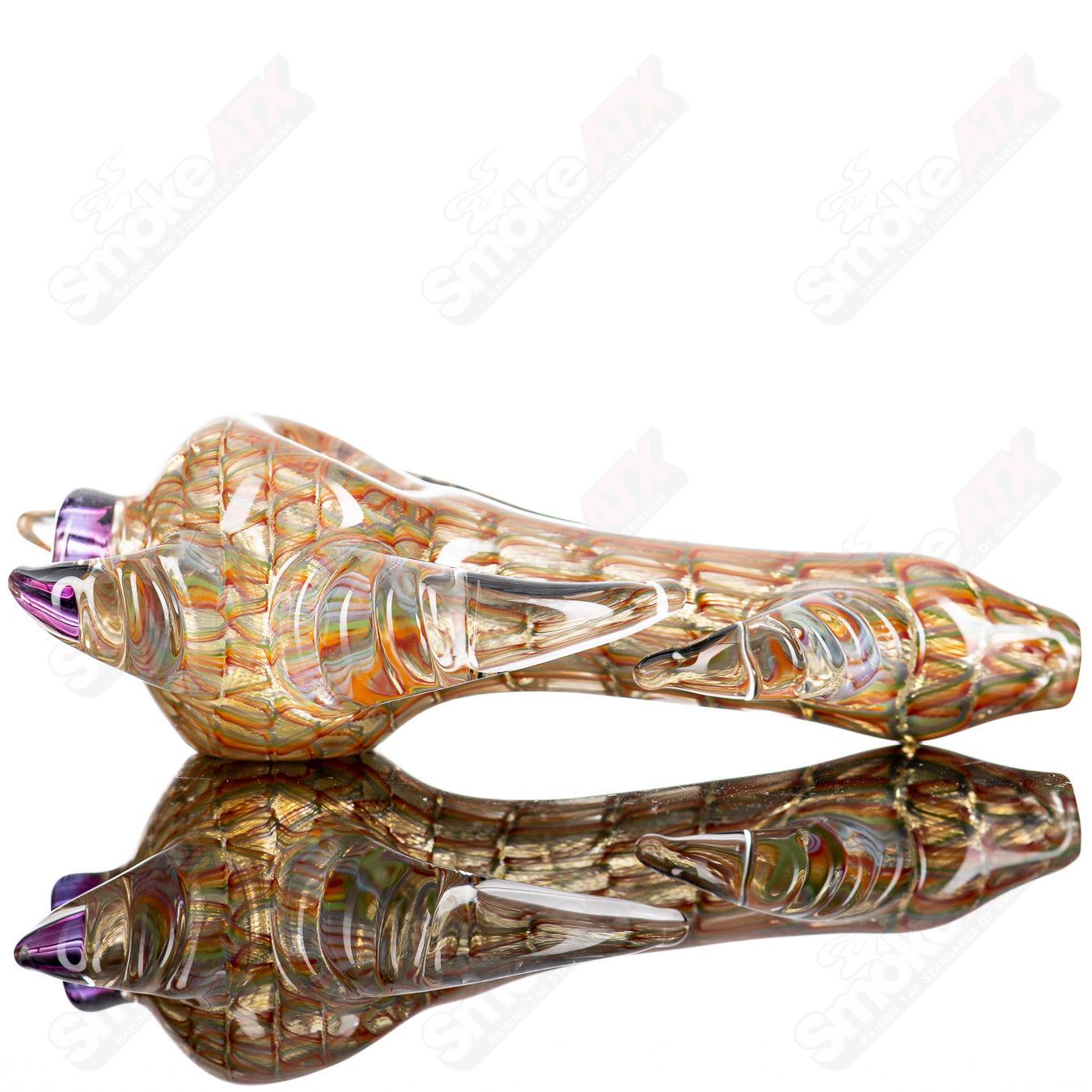 3 Sceptre Steam Roller Spoon by JMK Glass - Smoke ATX