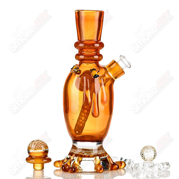 Amber Honeycomb Lamp Set Joe P Glass - Smoke ATX