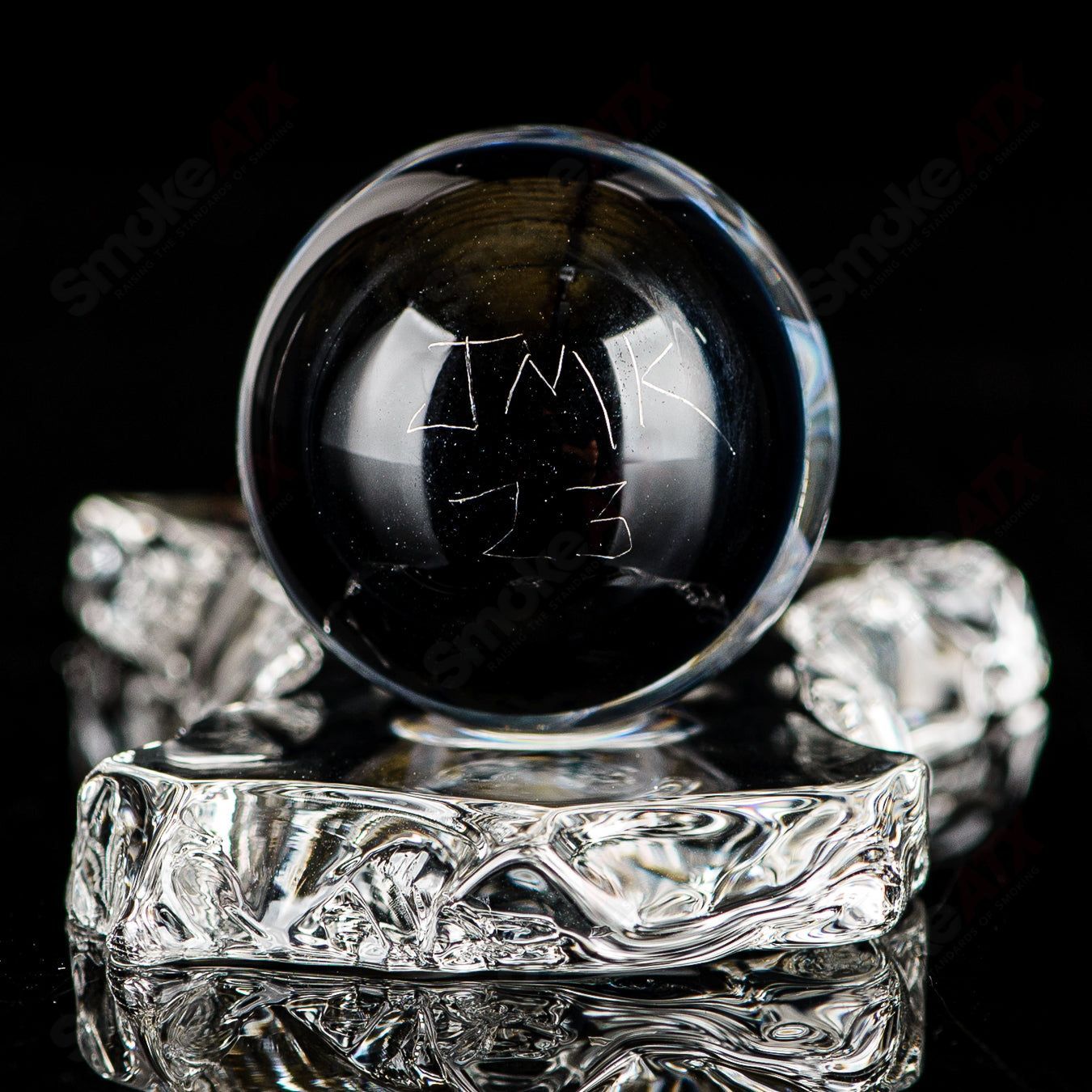 #2 Fume Latticino Marble Signed - JMK Glass - Smoke ATX