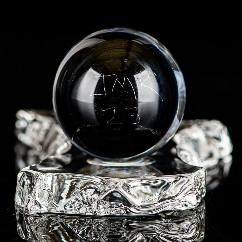 #2 Fume Latticino Marble Signed - JMK Glass