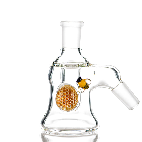 14/45 Clear Dry Catcher w Honeycomb + Bee Joe P Glass - Smoke ATX