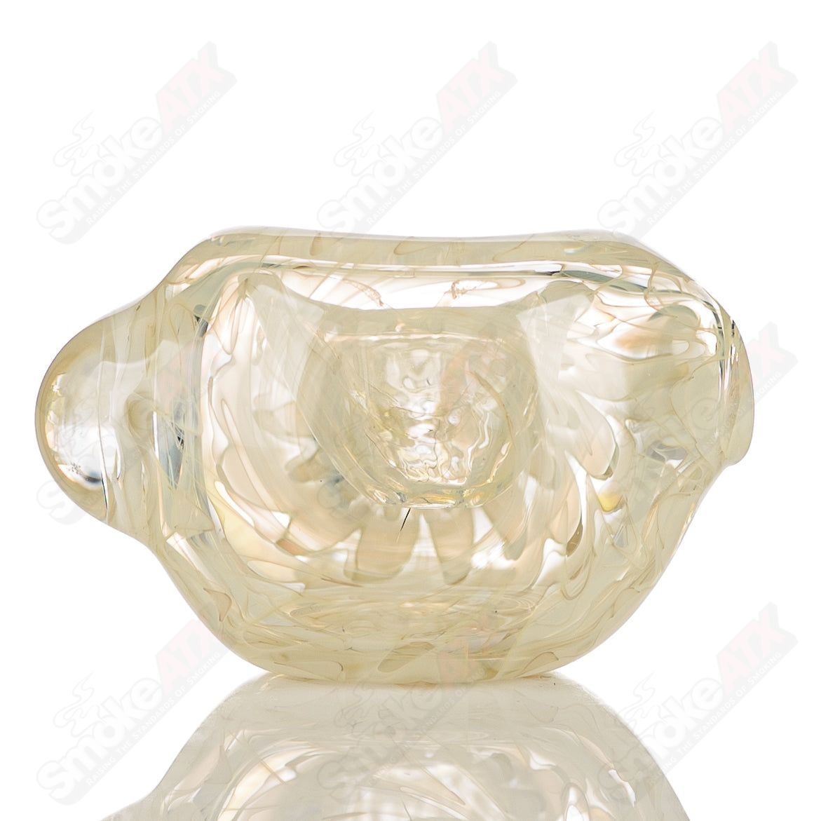 Transparent Wrap n Rake Spoon Signed - JMK Glass - Smoke ATX