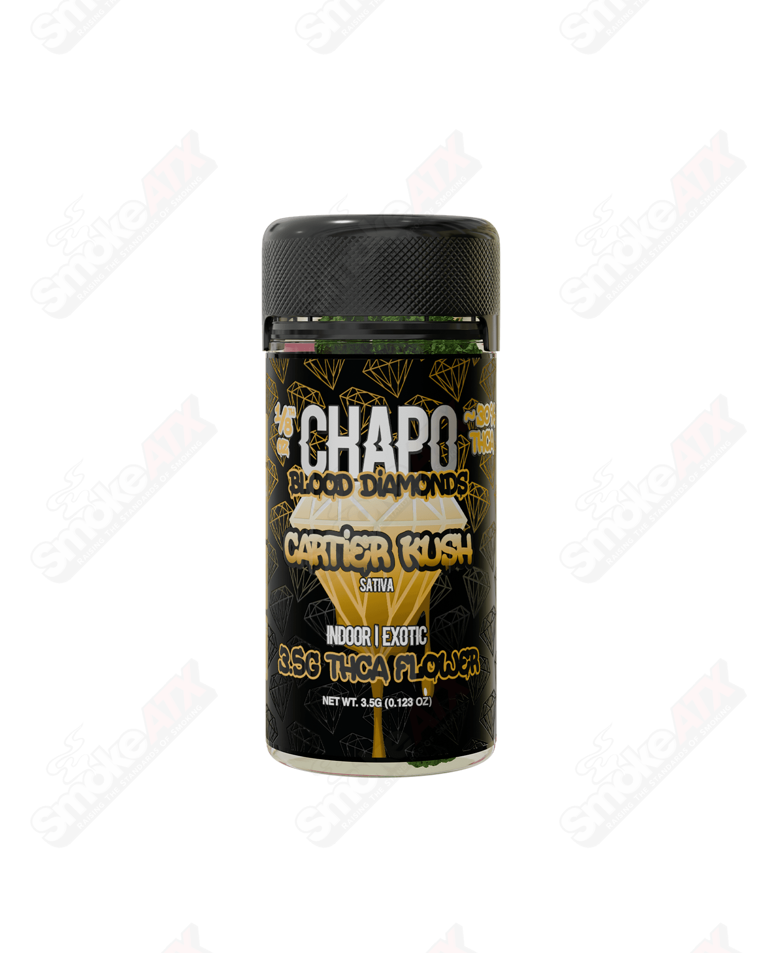 3.5g Cartier Kush Sativa Premium THCa Flower Chapo - Smoke ATX