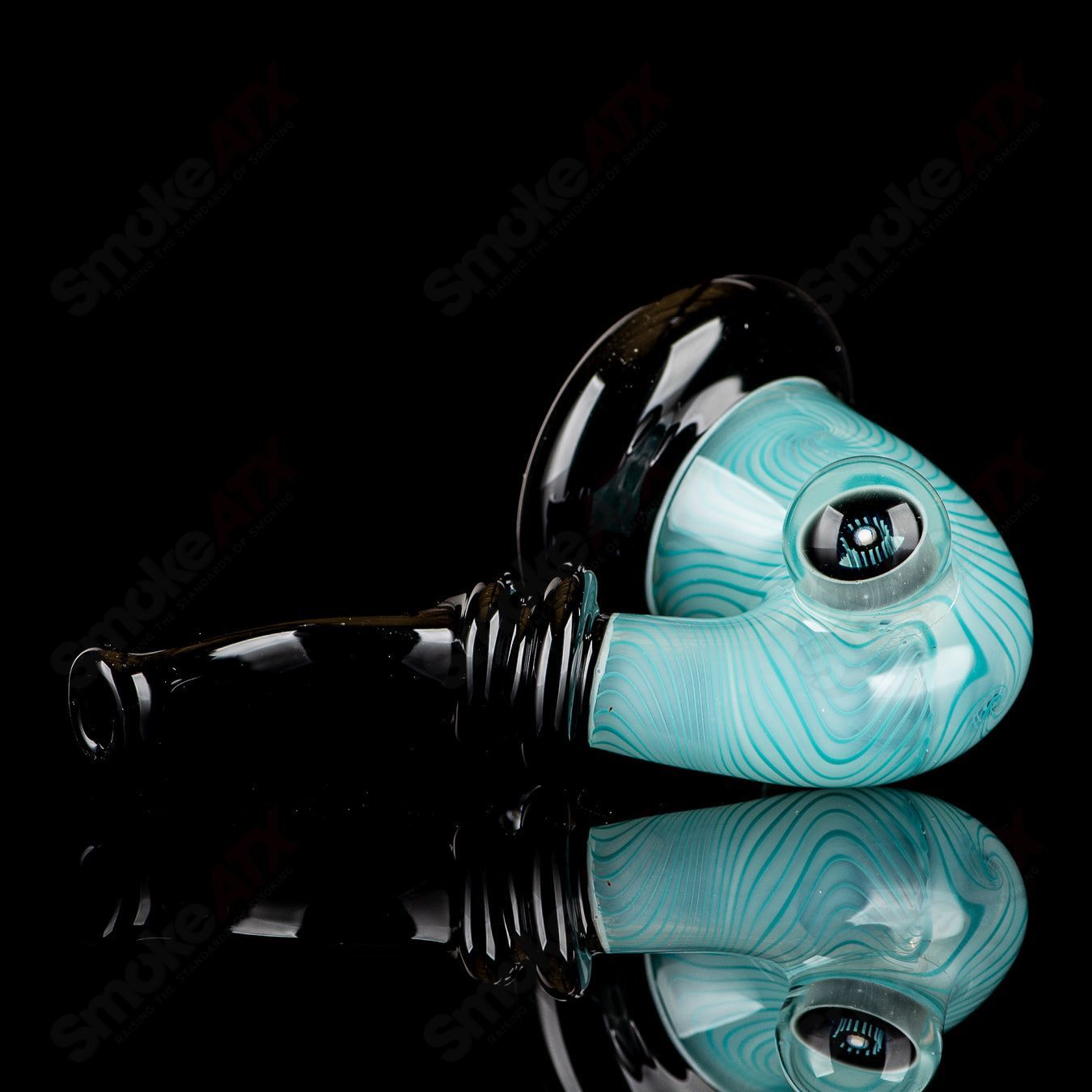 Stealie Milli Sherlock (White/Aqua Linework with Black Accents) JMass - Smoke ATX