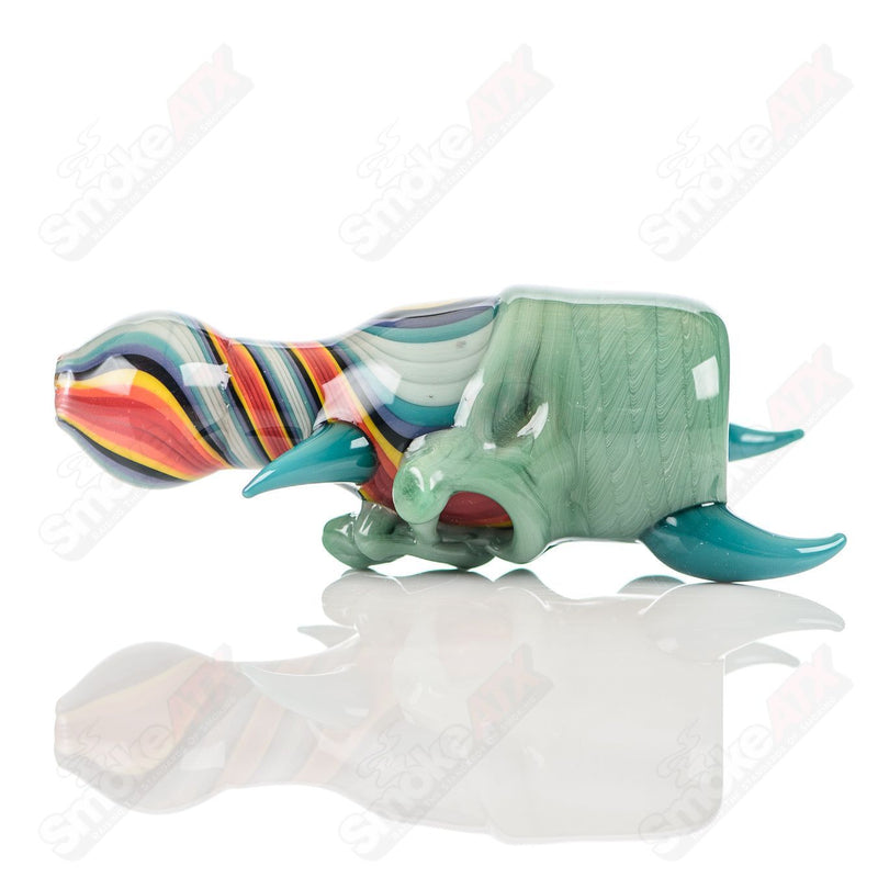Color Worked Skull Hitter Ghost Glass - Smoke ATX