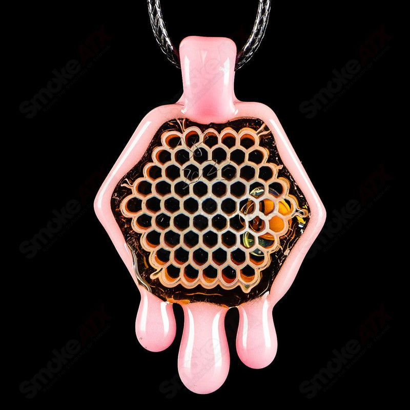 2" Honeycomb Drip Pendant (Cadillac Pink) Joe P Glass - Smoke ATX