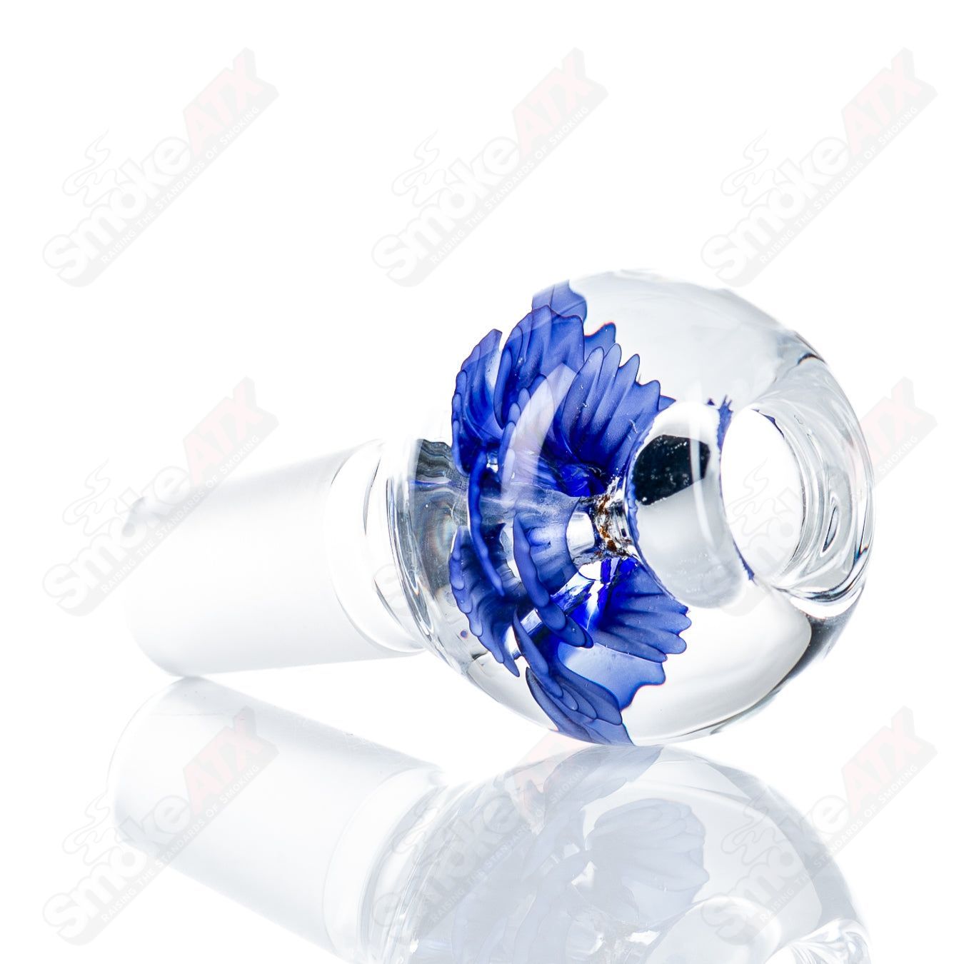 4 18mm Flower Marble Bowl by Swan Glass - Smoke ATX