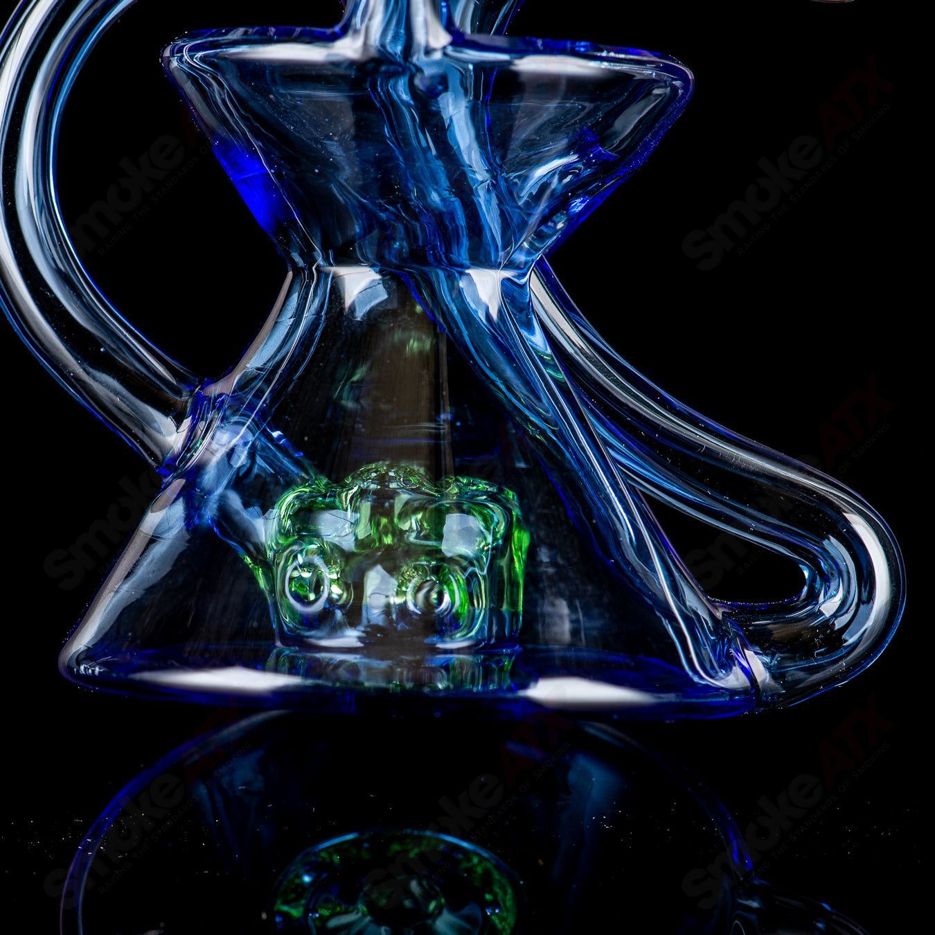 4 Faceted Two & Through Full - Size Recycler w/ Opal by Captn Chronic - Smoke ATX