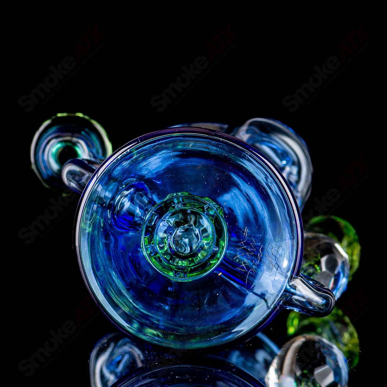 4 Faceted Two & Through Full - Size Recycler w/ Opal by Captn Chronic - Smoke ATX