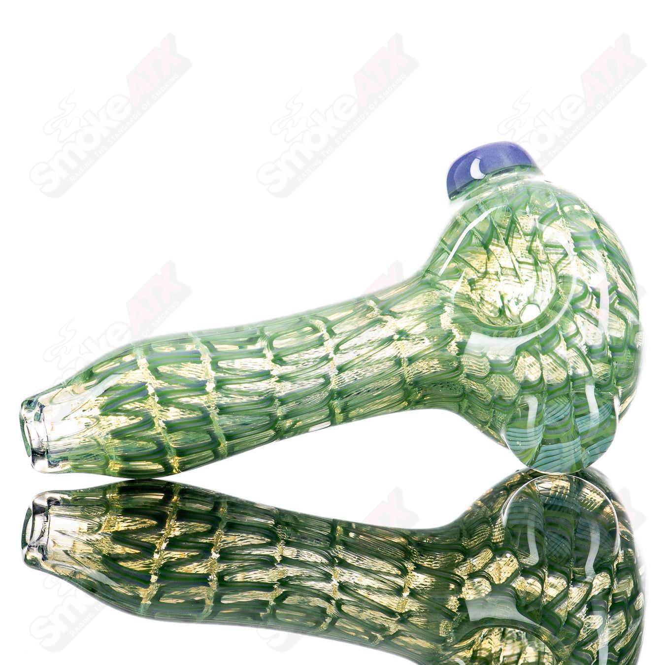 4 Lattice Coil Spoon by JMK Glass - Smoke ATX