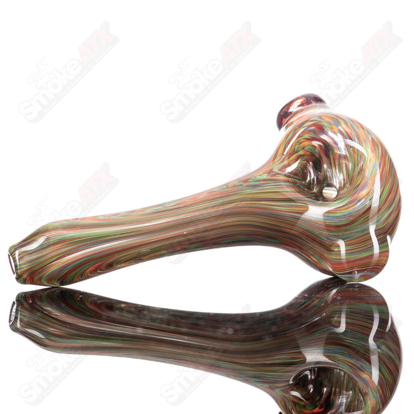 4 Rainbow Grit Reversal Spoon by JMK Glass - Smoke ATX