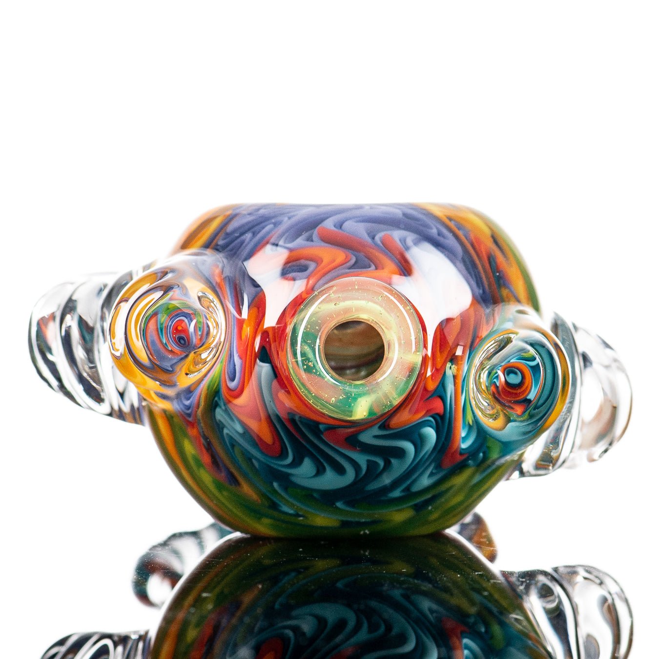 4 Section Re Wig Unicorn Scepter Spoon by JMK Glass - Smoke ATX