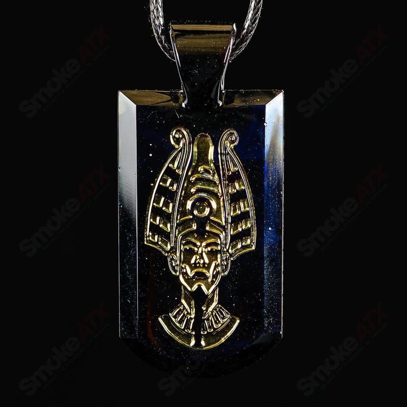 Classic Tablet Pendant (Pharoah) Green T Glass - Smoke ATX