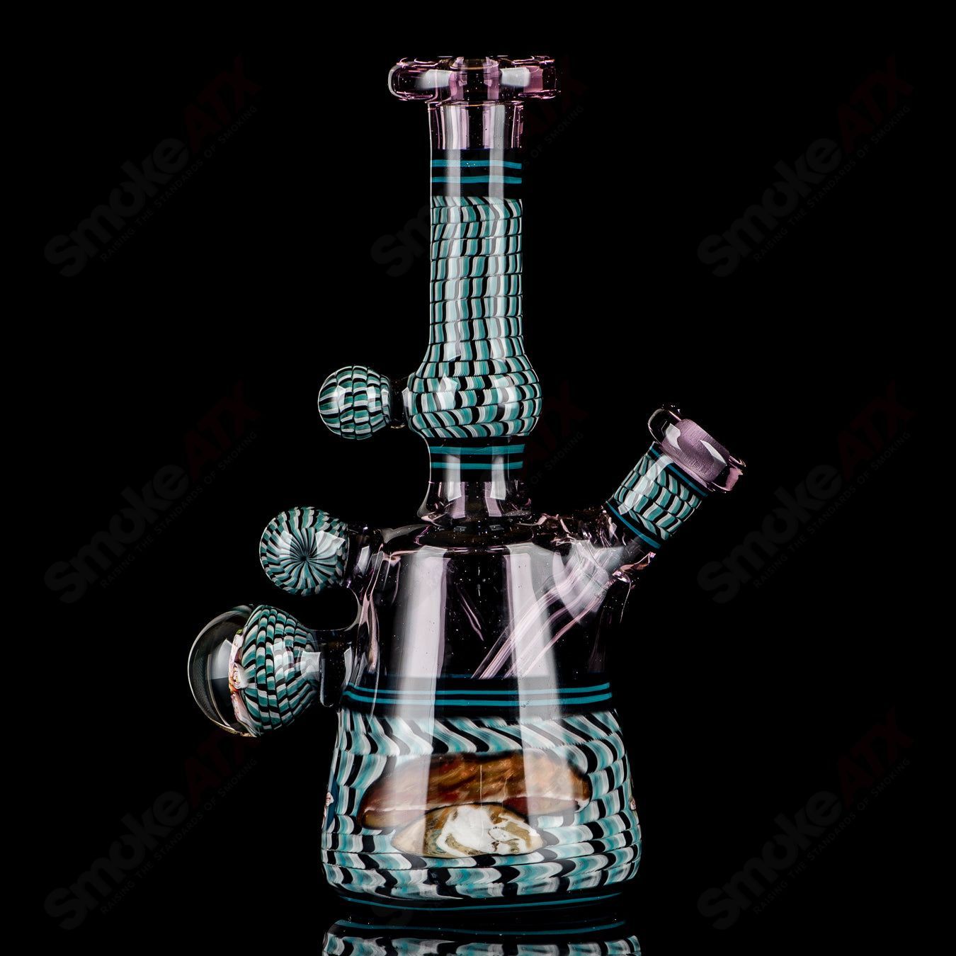 Coiled Latticello Milli Rig Conversion Glass x Boehme #3 - Smoke ATX