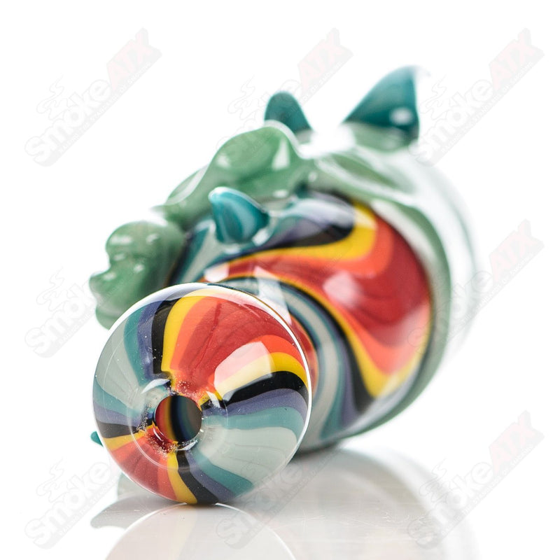 Color Worked Skull Hitter Ghost Glass - Smoke ATX