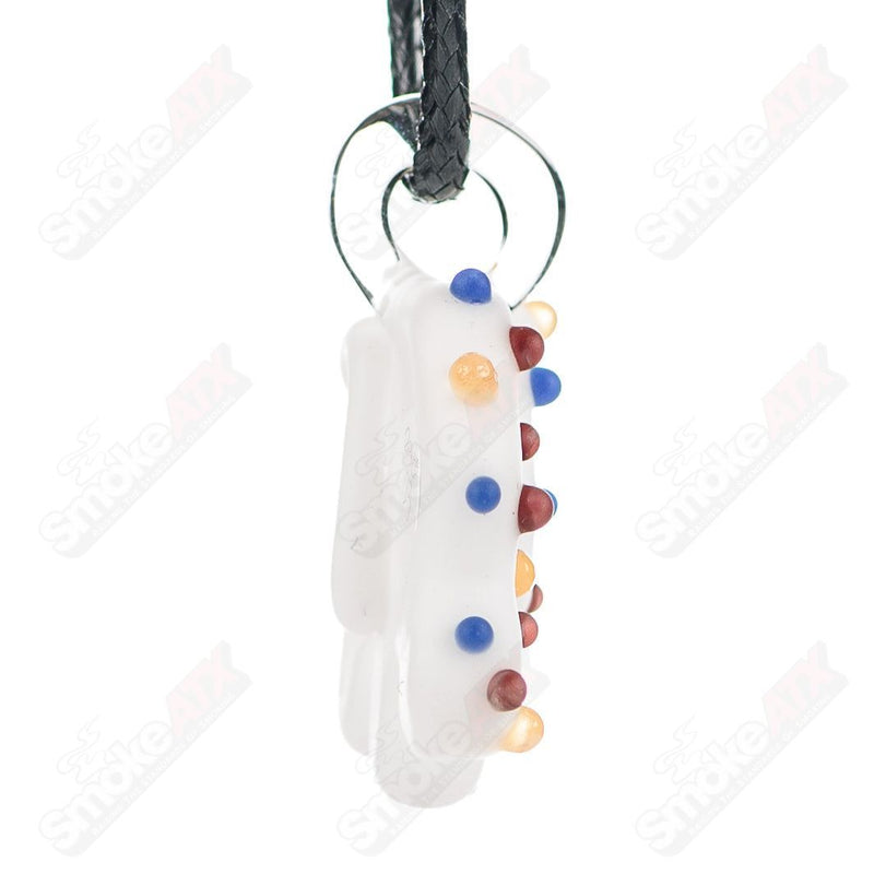 Mini White Animal Cookie Pendant w UV Dots Renee Patula - Smoke ATX