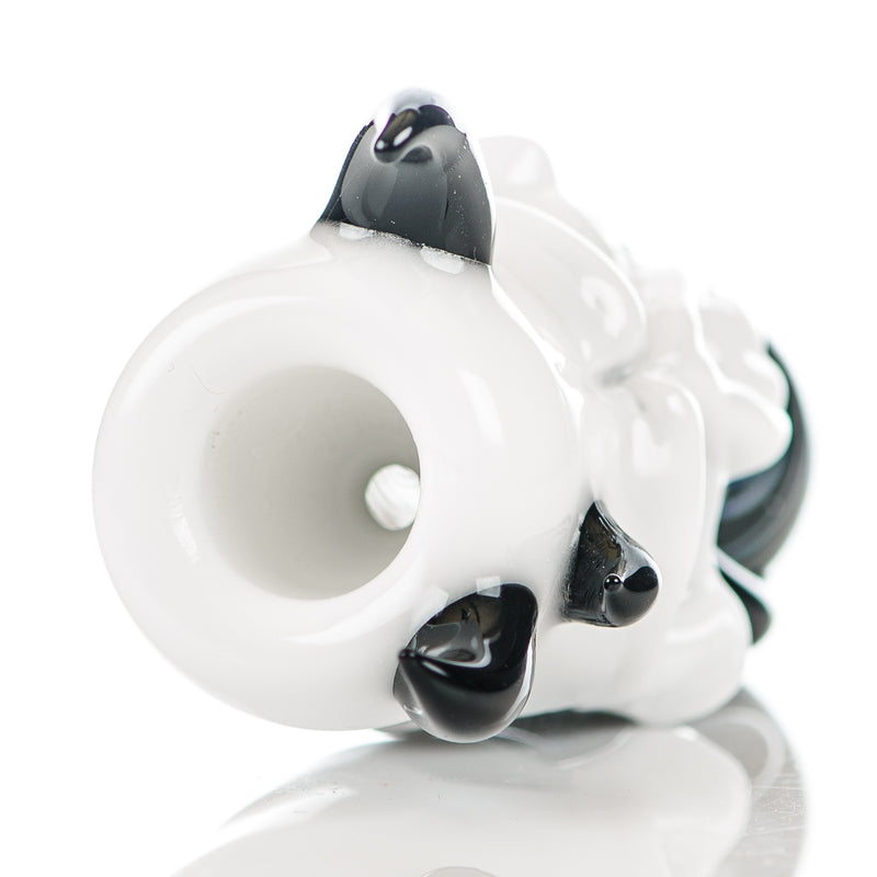 Black/White Worked Skull Hitter Ghost Glass - Smoke ATX