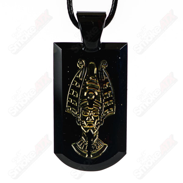 Classic Tablet Pendant (Pharoah) Green T Glass - Smoke ATX