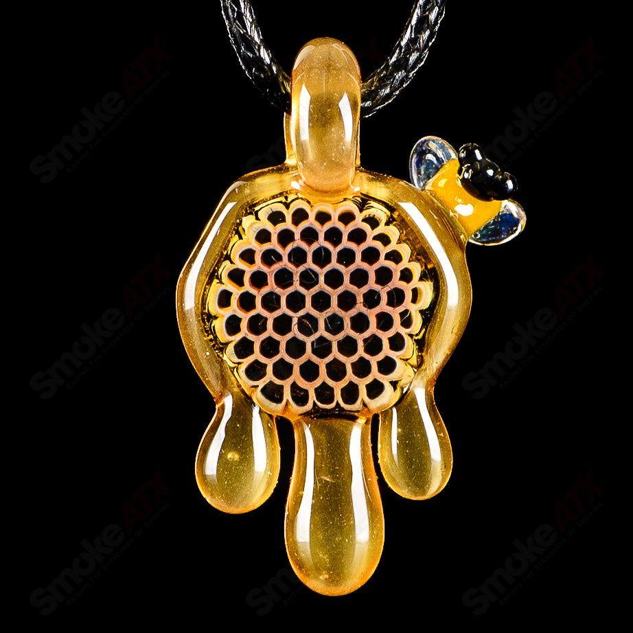 #2 Small Honeycomb Drip Pendant Joe P Glass - Smoke ATX