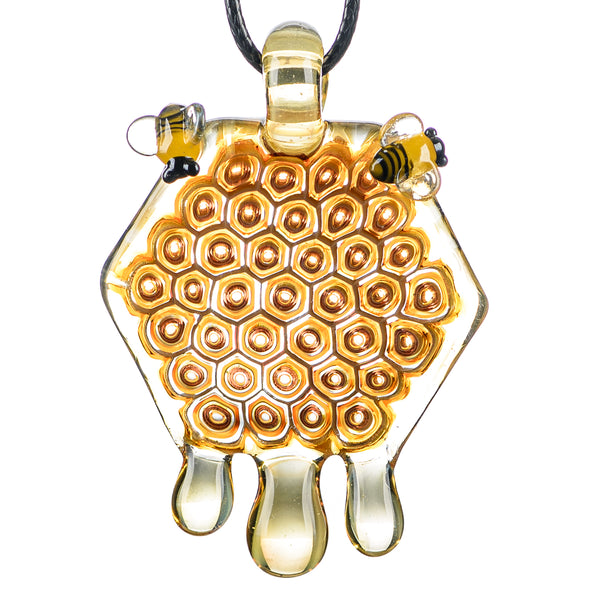 3" Large Honeycomb Drip Pendant w/ Custom Millifiori Joe P Glass