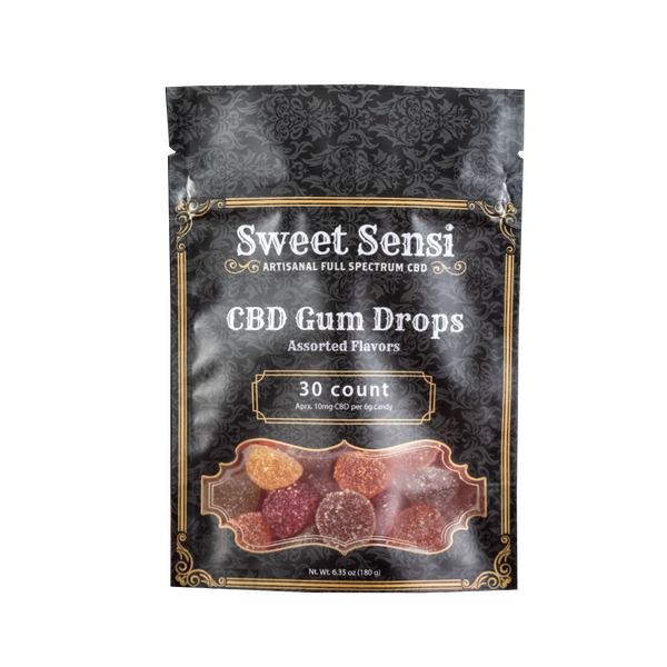 30ct 300mg Assorted Flavor CBD Gum Drops Sweet Sensi - Smoke ATX