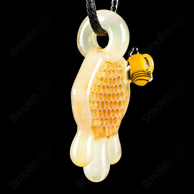 Medium Honeycomb Drip Pendant (Milky) Joe P Glass - Smoke ATX