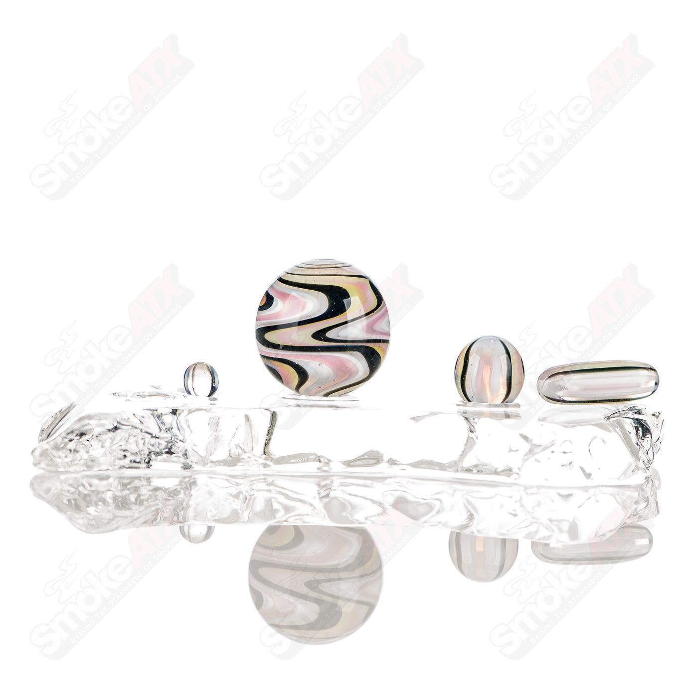 4pc UV (Ghost/ Citrine/ Lucy/ Galaxy/ Karmaline) Slurper Set Indo Glass - Smoke ATX