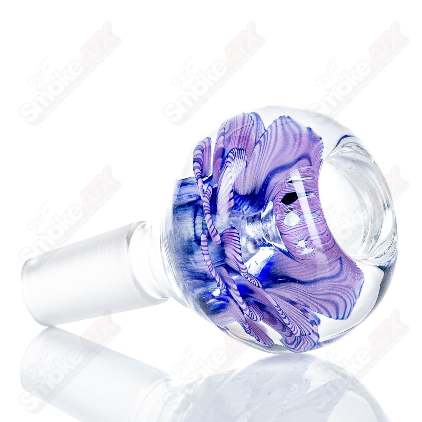 5 14mm Flower Marble Bowl by Swan Glass - Smoke ATX