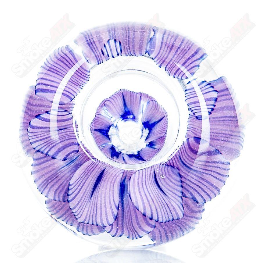 5 14mm Flower Marble Bowl by Swan Glass - Smoke ATX