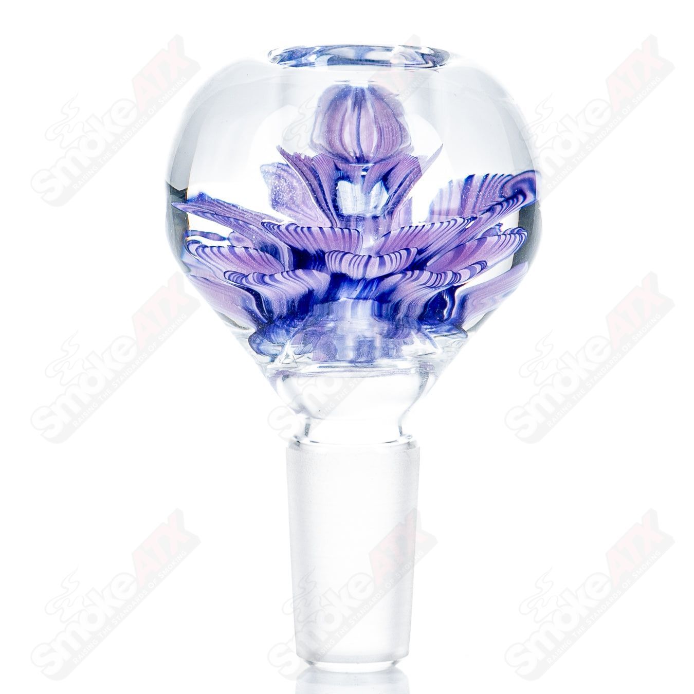 5 14mm Flower Marble Bowl by Swan Glass - Smoke ATX