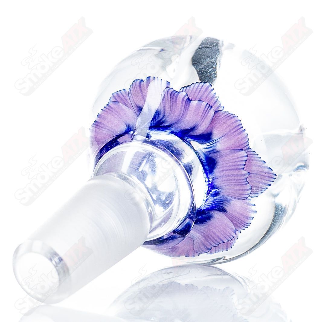 5 14mm Flower Marble Bowl by Swan Glass - Smoke ATX