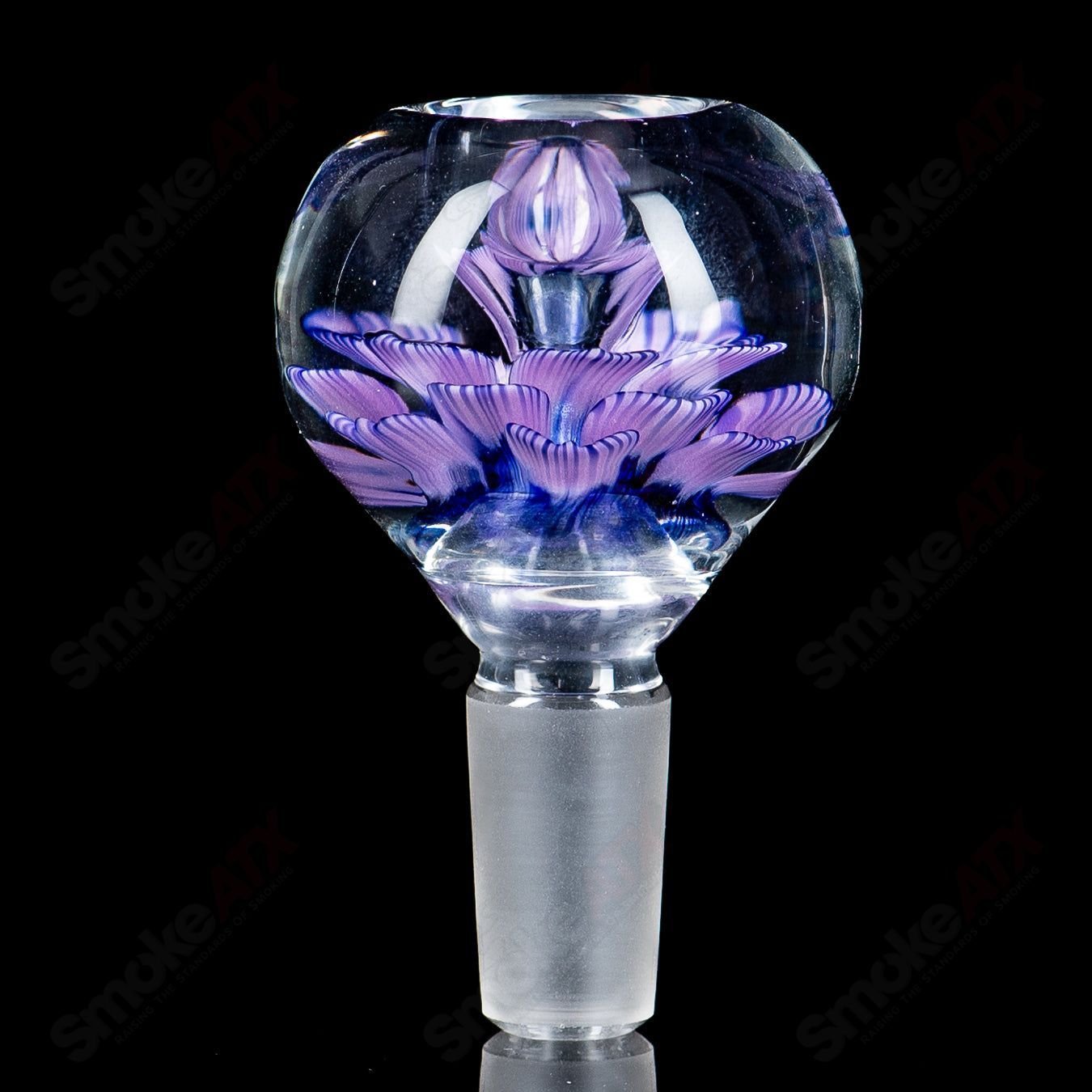 5 14mm Flower Marble Bowl by Swan Glass - Smoke ATX