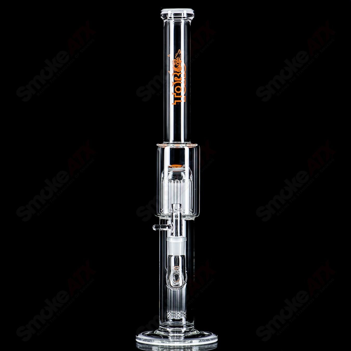 5 18mm 7/13 Arm Perc w Worked Sections Toro Glass - Smoke ATX