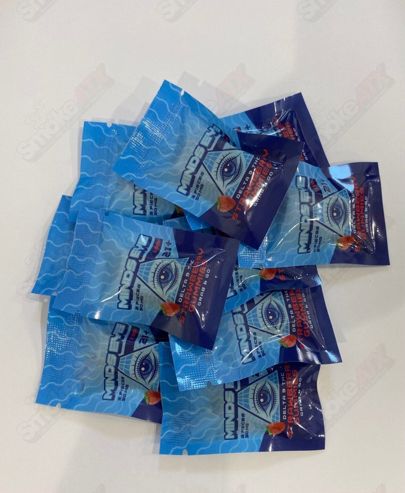 50mg 2ct Strawberry Grab N Go D9 Gummies Minds Eye - Smoke ATX 