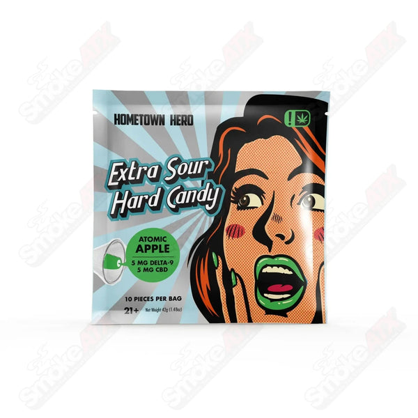 50mg D9/CBD 10ct Extra Sour Hard Candy Hometown Hero - Smoke ATX