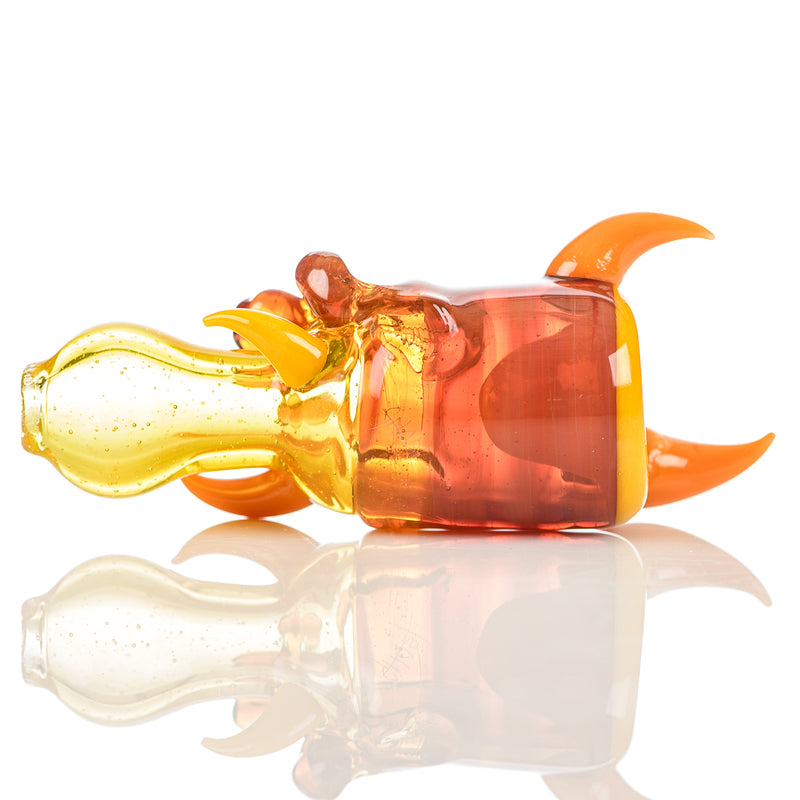 Orange Skull Hitter w UV Accents Ghost Glass - Smoke ATX