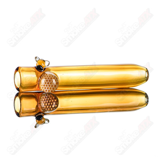 One Hitter Honeycomb & Bee Chillum Joe P Glass - Smoke ATX