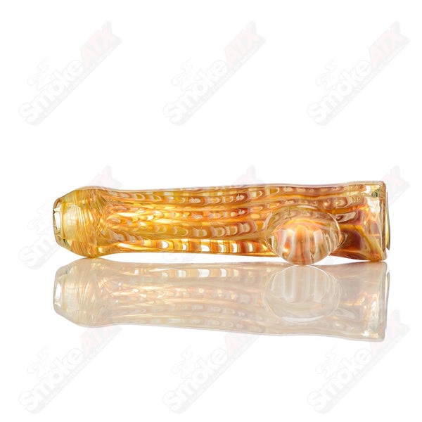 #1 Transparent Worked Chillum w/ Clear Dot Signed - JMK Glass - Smoke ATX