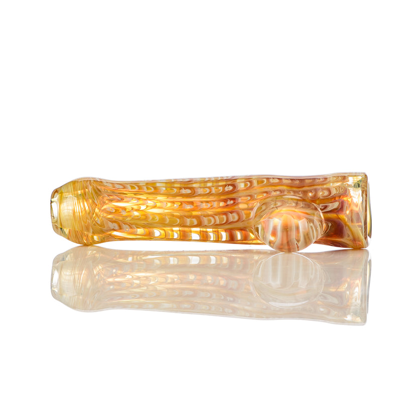 #1 Transparent Worked Chillum w/ Clear Dot Signed - JMK Glass