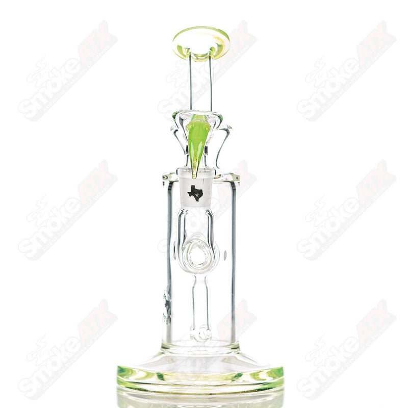 8in 14mm Rig w/ Flower Bowl (Green Slyme) Texas Tubes - Smoke ATX